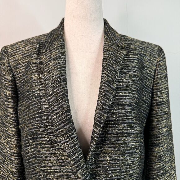 Lafayette 148 Jacket Metallic Tweed Blazer Classic Luxe Size 8 Evening Holiday - Picture 4 of 16